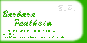 barbara paulheim business card
